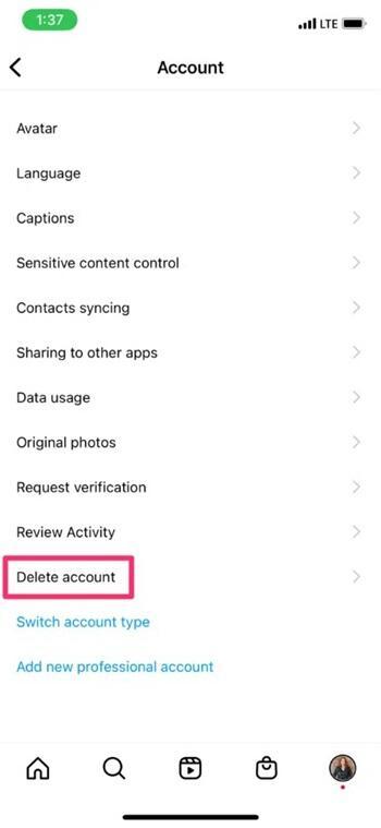 how to delete instagram account (1)